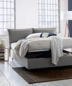 Talamo Italia Lits Lit Coffre Cm 140x190 En Tissu Gris -Sommiers Soldes lit coffre cm 140x190 en tissu gris 1