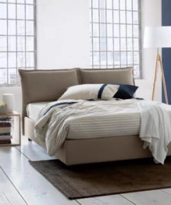 Talamo Italia Lits Lit Coffre Cm 140x190 En Tissu Marron -Sommiers Soldes lit coffre cm 140x190 en tissu marron 2