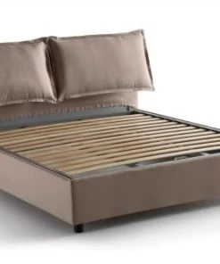 Talamo Italia Lits Lit Coffre Cm 140x190 En Tissu Marron