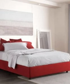 Talamo Italia Lits Lit Coffre Cm 140x190 En Tissu Rouge -Sommiers Soldes lit coffre cm 140x190 en tissu rouge 1