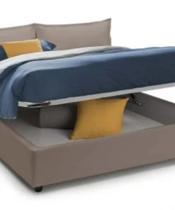 Talamo Italia Lits Lit Coffre Cm 140x200 En éco-cuir Marron