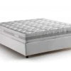 Talamo Italia Lits Lit Coffre Cm 140x200 En Tissu Blanc