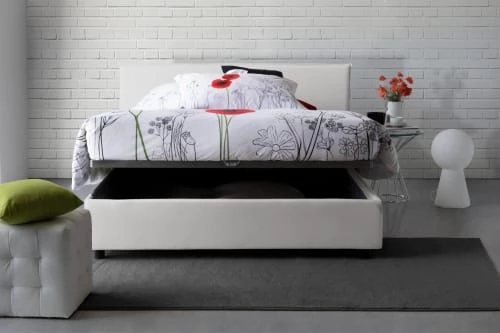 Talamo Italia Lits Lit Coffre Cm 140x200 En Tissu Blanc 5 Talamo Italia Lits Lit Coffre Cm 140x200 En Tissu Blanc – Image 3