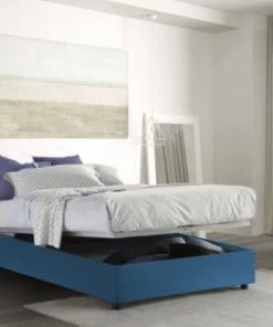 Talamo Italia Lits Lit Coffre Cm 140x200 En Tissu Bleu -Sommiers Soldes lit coffre cm 140x200 en tissu bleu 2