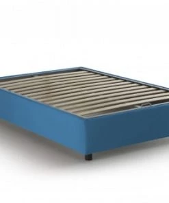 Talamo Italia Lits Lit Coffre Cm 140x200 En Tissu Bleu