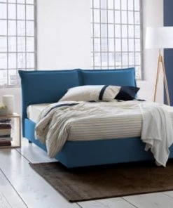 Talamo Italia Lits Lit Coffre Cm 140x200 En Tissu Bleu -Sommiers Soldes lit coffre cm 140x200 en tissu bleu 6