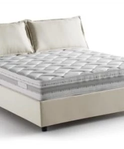 Talamo Italia Lits Lit Coffre Cm 140x200 En Tissu Crème