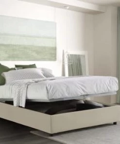 Talamo Italia Lits Lit Coffre Cm 140x200 En Tissu Crème -Sommiers Soldes lit coffre cm 140x200 en tissu creme 7