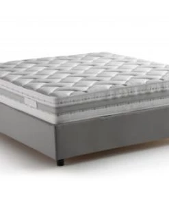 Talamo Italia Lits Lit Coffre Cm 140x200 En Tissu Gris