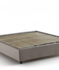 Talamo Italia Lits Lit Coffre Cm 140x200 En Tissu Marron