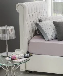 Talamo Italia Lits Lit Coffre Cm 160x190 En Eco-cuir Blanc -Sommiers Soldes lit coffre cm 160x190 en eco cuir blanc 2