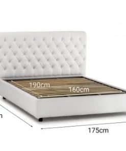 Talamo Italia Lits Lit Coffre Cm 160x190 En Eco-cuir Blanc -Sommiers Soldes lit coffre cm 160x190 en eco cuir blanc 4