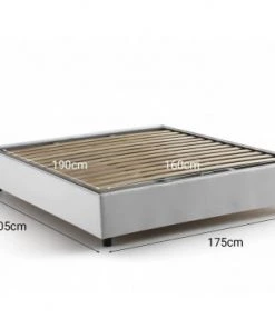 Talamo Italia Lits Lit Coffre Cm 160x190 En Tissu Blanc -Sommiers Soldes lit coffre cm 160x190 en tissu blanc 4