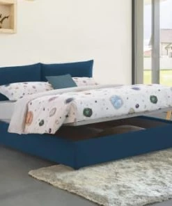 Talamo Italia Lits Lit Coffre Cm 160x190 En Tissu Bleu -Sommiers Soldes lit coffre cm 160x190 en tissu bleu 7