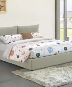 Talamo Italia Lits Lit Coffre Cm 160x190 En Tissu Crème -Sommiers Soldes lit coffre cm 160x190 en tissu creme 5