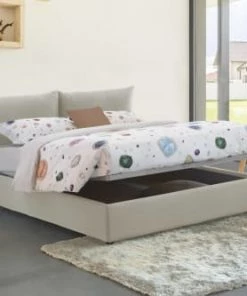 Talamo Italia Lits Lit Coffre Cm 160x190 En Tissu Crème -Sommiers Soldes lit coffre cm 160x190 en tissu creme 6