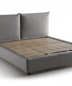 Talamo Italia Lits Lit Coffre Cm 160x190 En Tissu Gris