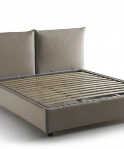 Talamo Italia Lits Lit Coffre Cm 160x190 En Tissu Marron