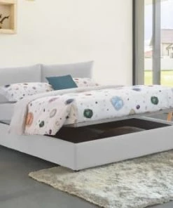 Talamo Italia Lits Lit Coffre Cm 160x200 En Tissu Blanc -Sommiers Soldes lit coffre cm 160x200 en tissu blanc 2