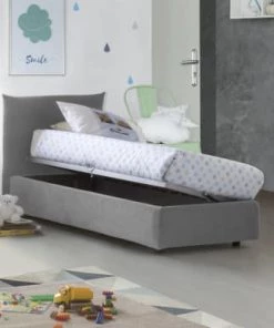 Talamo Italia Lits Lit Coffre Cm 80x190 En Tissu Gris -Sommiers Soldes lit coffre cm 80x190 en tissu gris 2