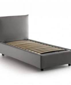 Talamo Italia Lits Lit Coffre Cm 80x190 En Tissu Gris