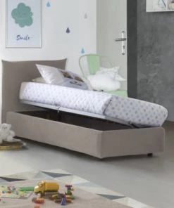 Talamo Italia Lits Lit Coffre Cm 80x190 En Tissu Marron -Sommiers Soldes lit coffre cm 80x190 en tissu marron 2