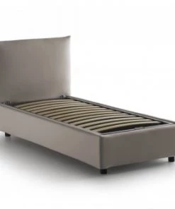 Talamo Italia Lits Lit Coffre Cm 80x190 En Tissu Marron