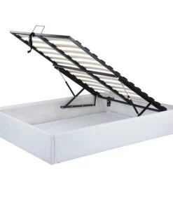 Urban Meuble Lits Lit Coffre Double Avec Sommier à Lattes En Similicuir Blanc 140x190cm 11 Urban Meuble Lits Lit Coffre Double Avec Sommier à Lattes En Similicuir Blanc 140x190cm -Sommiers Soldes lit coffre double avec sommier a lattes en similicuir blanc 140x190cm 3