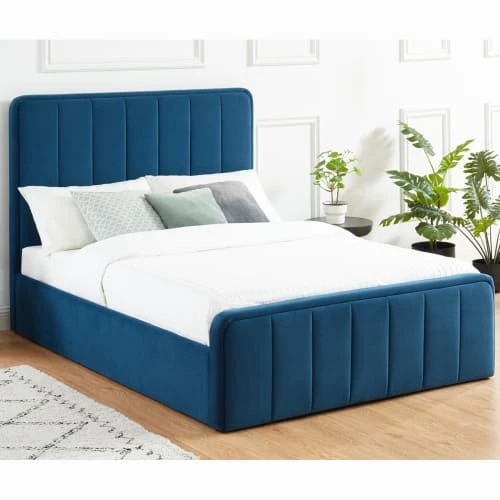 Homifab Lits Lit Coffre En Velours Bleu Canard 140x190 Avec Sommier Et Tête De Lit 8 Homifab Lits Lit Coffre En Velours Bleu Canard 140x190 Avec Sommier Et Tête De Lit – Image 6