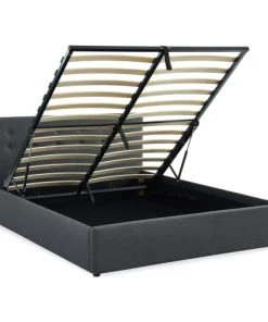 Homifab Lits Lit Coffre Gris Anthracite 160x200 Avec Sommier Et Tête De Lit -Sommiers Soldes lit coffre gris anthracite 160x200 avec sommier et tete de lit 2