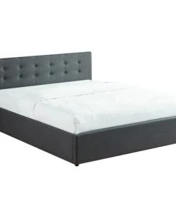 Homifab Lits Lit Coffre Gris Anthracite 160x200 Avec Sommier Et Tête De Lit -Sommiers Soldes lit coffre gris anthracite 160x200 avec sommier et tete de lit 3