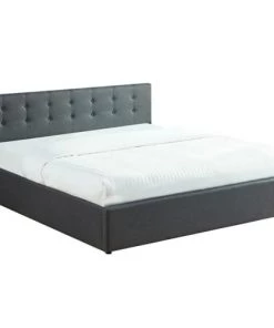 Homifab Lits Lit Coffre Gris Anthracite 180x200 Avec Sommier Et Tête De Lit -Sommiers Soldes lit coffre gris anthracite 180x200 avec sommier et tete de lit 3