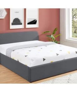 Homifab Lits Lit Coffre LENA Sommier à Lattes Et Tête De Lit 160x200 Gris Foncé -Sommiers Soldes lit coffre lena sommier a lattes et tete de lit 160x200 gris fonce 5