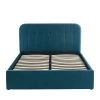 Drawer Lits Lit Coffre Matelassé En Velours 140x190cm Bleu Paon -Sommiers Soldes lit coffre matelasse en velours 140x190cm bleu paon