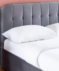 Drawer Lits Lit Coffre Matelassé En Velours 140x190cm Gris Anthracite -Sommiers Soldes lit coffre matelasse en velours 140x190cm gris anthracite 4