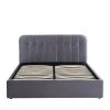 Drawer Lits Lit Coffre Matelassé En Velours 160x200cm Gris Anthracite -Sommiers Soldes lit coffre matelasse en velours 160x200cm gris anthracite