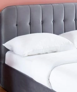 Drawer Lits Lit Coffre Matelassé En Velours 160x200cm Gris Anthracite -Sommiers Soldes lit coffre matelasse en velours 160x200cm gris anthracite 4