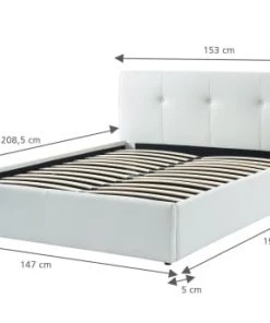 Baita Lits Lit Coffre Simili Blanc 140x190 Sommier Inclus 10 Baita Lits Lit Coffre Simili Blanc 140x190 Sommier Inclus -Sommiers Soldes lit coffre simili blanc 140x190 sommier inclus 2