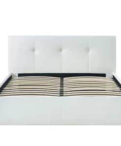 Baita Lits Lit Coffre Simili Blanc 140x190 Sommier Inclus