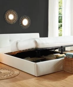 Baita Lits Lit Coffre Simili Blanc 140x190 Sommier Inclus 11 Baita Lits Lit Coffre Simili Blanc 140x190 Sommier Inclus -Sommiers Soldes lit coffre simili blanc 140x190 sommier inclus 3