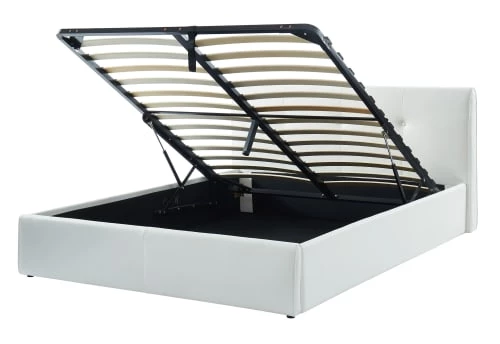 Baita Lits Lit Coffre Simili Blanc Coffre 160x200 Sommier Inclus 7 Baita Lits Lit Coffre Simili Blanc Coffre 160x200 Sommier Inclus – Image 5