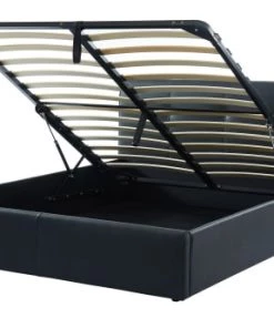 Baita Lits Lit Coffre Simili Noir 140x190 Sommier Inclus -Sommiers Soldes lit coffre simili noir 140x190 sommier inclus 5