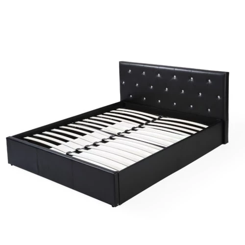 Baita Lits Lit Coffre Simili Noir 140x190 Sommier Inclus 3 Baita Lits Lit Coffre Simili Noir 140x190 Sommier Inclus