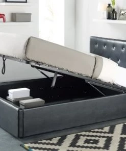 Baita Lits Lit Coffre Simili Noir 140x190 Sommier Inclus 9 Baita Lits Lit Coffre Simili Noir 140x190 Sommier Inclus -Sommiers Soldes lit coffre simili noir 140x190 sommier inclus 9