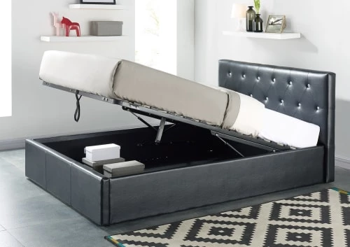 Baita Lits Lit Coffre Simili Noir 160x200 Sommier Inclus 7 Baita Lits Lit Coffre Simili Noir 160x200 Sommier Inclus – Image 5