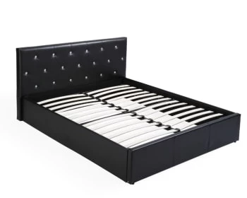 Baita Lits Lit Coffre Simili Noir 160x200 Sommier Inclus 8 Baita Lits Lit Coffre Simili Noir 160x200 Sommier Inclus – Image 6