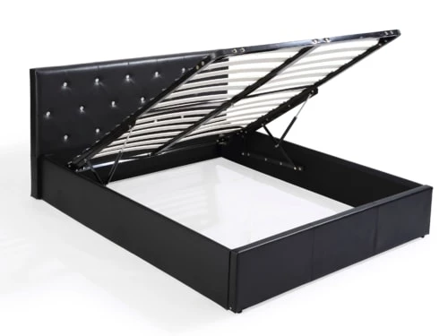 Baita Lits Lit Coffre Simili Noir 160x200 Sommier Inclus 5 Baita Lits Lit Coffre Simili Noir 160x200 Sommier Inclus – Image 3