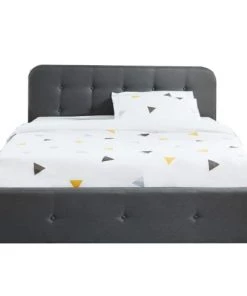 Homifab Lits Lit Coffre Sommier à Lattes Et Tête De Lit 140x190 Anthracite -Sommiers Soldes lit coffre sommier a lattes et tete de lit 140x190 anthracite 3