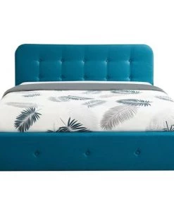 Homifab Lits Lit Coffre Sommier à Lattes Et Tête De Lit 140x190 Bleu Canard -Sommiers Soldes lit coffre sommier a lattes et tete de lit 140x190 bleu canard 3