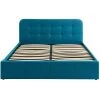 Homifab Lits Lit Coffre Sommier à Lattes Et Tête De Lit 160x200 Bleu Canard
